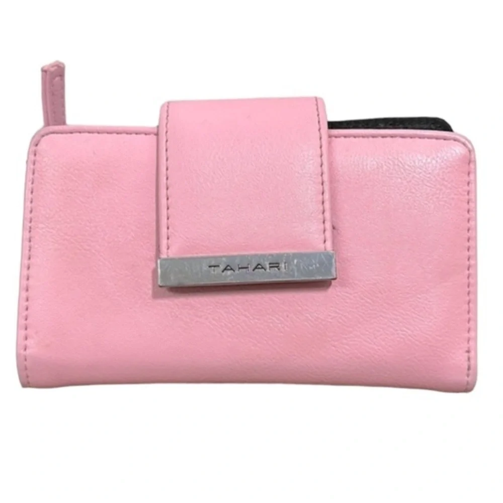 PinkTahari bifold wallet with zipper coin pouch nine credit card holders